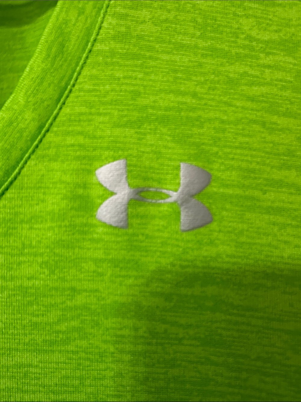 Under Armour Women's Neon Green V-Neck Short Sleeve Tee - Picture 2 of 5